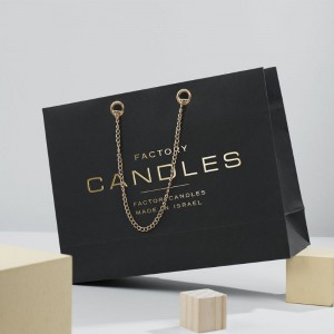 Mála Páipéir Láimhseáil Slabhra Dubh Luxe